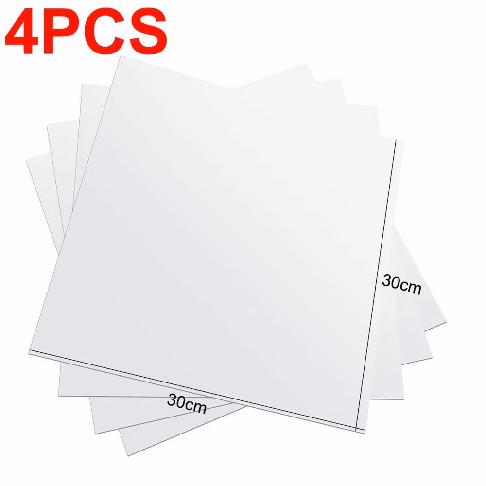 FORGEVIO Self-Adhesive Silver Acrylic Mirror Tiles, Square, W/D/H: 30 x 30 x 0.4 cm – 2