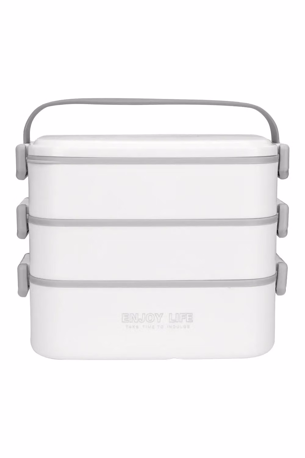 Living and Home 3-Layer Stackable Bento Lunch Box with 6 Compartments and Cutlery, 2700ml, White – 2