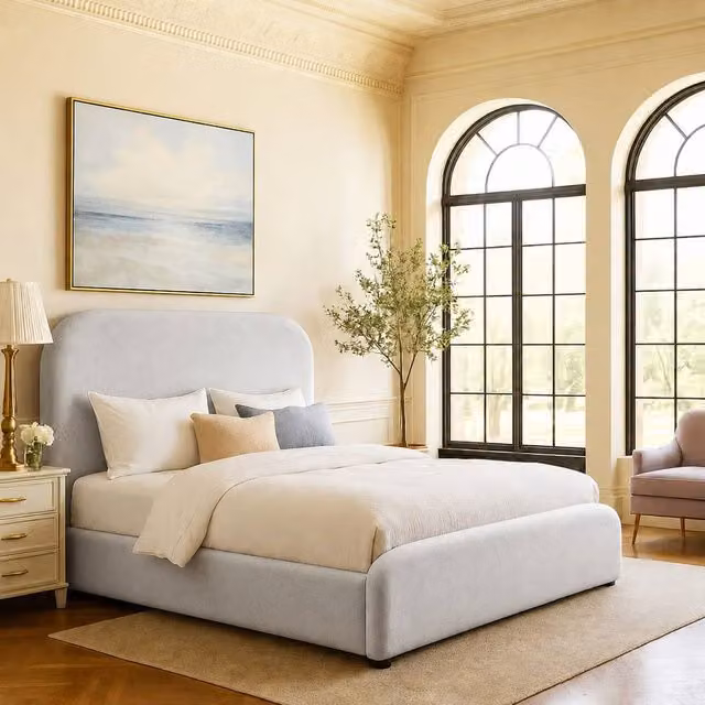 Paradise Beds Ltd Modern Upholstered Bed Frame in Silver, W/D/H: 120 x 200 cm