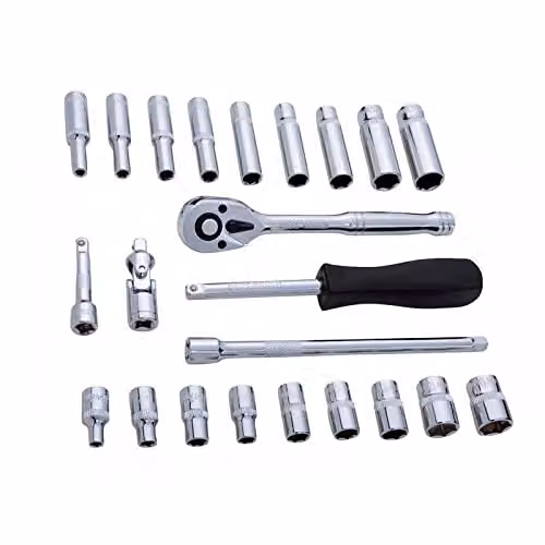 Bluespot Tools 24 Piece 1/4 inch Metric Socket Set in Blue and Silver – 2