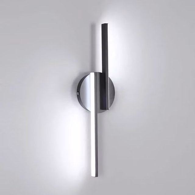 Goeco Modern LED Indoor Wall Light, 16W Up and Down Bar Lamp in Black with 6500K Cool White Light – 1