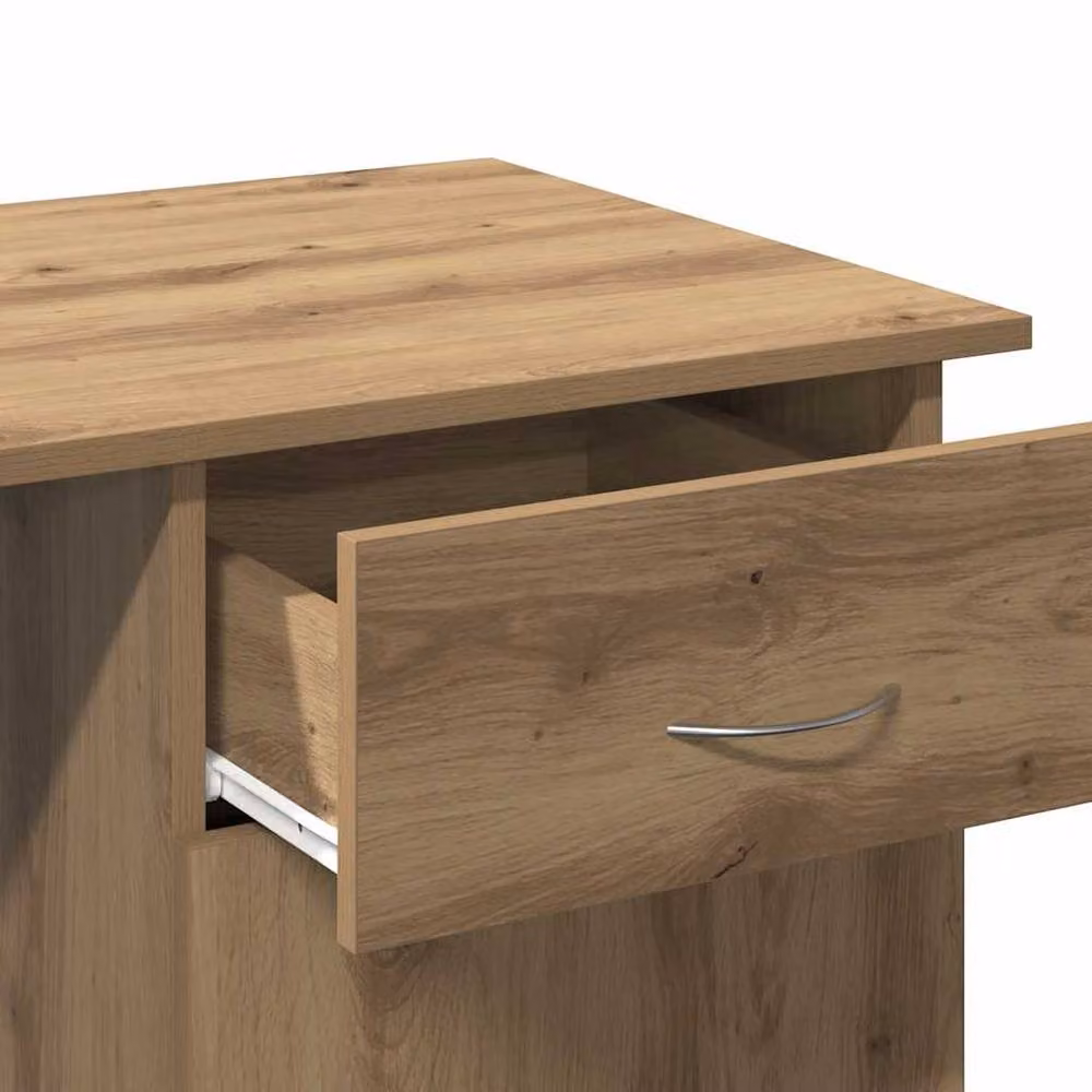 Berkfield Home Modern Artisan Oak Writing Desk in Brown, W/D/H: 100 x 50 x 76 cm – 5