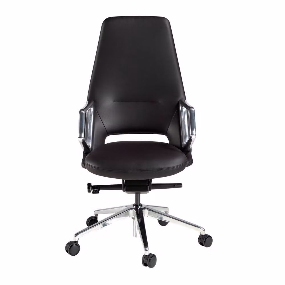 Angel Cerda Black Synthetic Leatherette Swivel Task Chair with Metal Base – 2