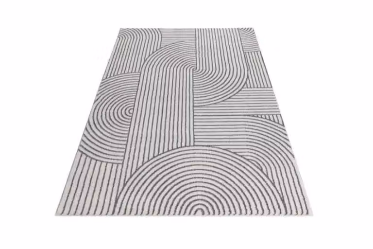 Stratus Interiors Degas Large Geometric Rug in Grey and Yellow, W: 290 cm x D: 200 cm