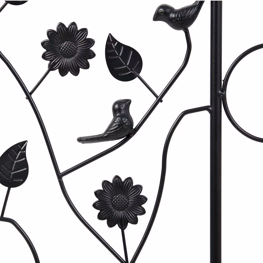 NESTLUNE 5-Piece Decorative Metal Garden Flower Bed Fence in Black, Height: 80 cm, W/D/H: 100 x 15 cm – 3