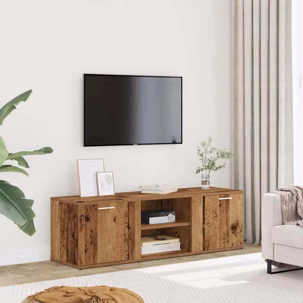 Berkfield Home Rustic Brown TV Cabinet in Engineered Wood, W/D/H: 120 x 34 x 37 cm – 3