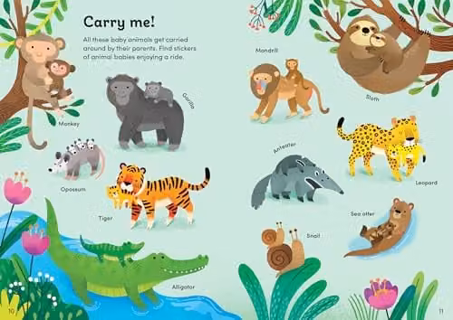 Usborne Little First Stickers Baby Animals Multicolour Paper Book – 3