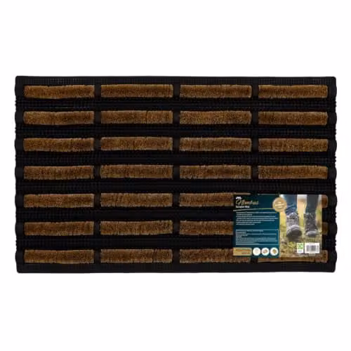 JVL Nimbus Coir and Rubber Tuffscrape Doormat in Brown and Beige, W: 45 cm, L: 75 cm – 1