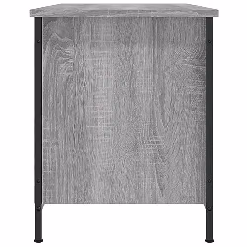 vidaXL Industrial Style TV Cabinet in Brown Oak with Open Compartments, Made of Wood and Metal – 3