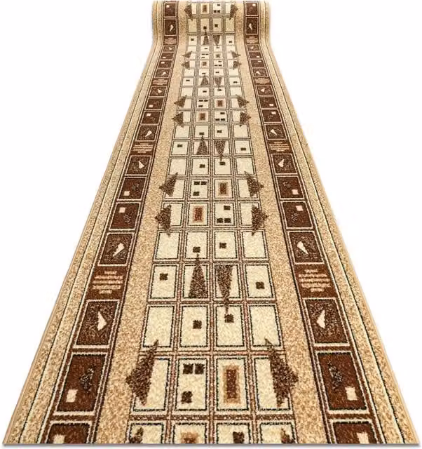 RugsX Bcf Jetta Geometric Runner in Beige, W: 90 cm, L: 250 cm – 1