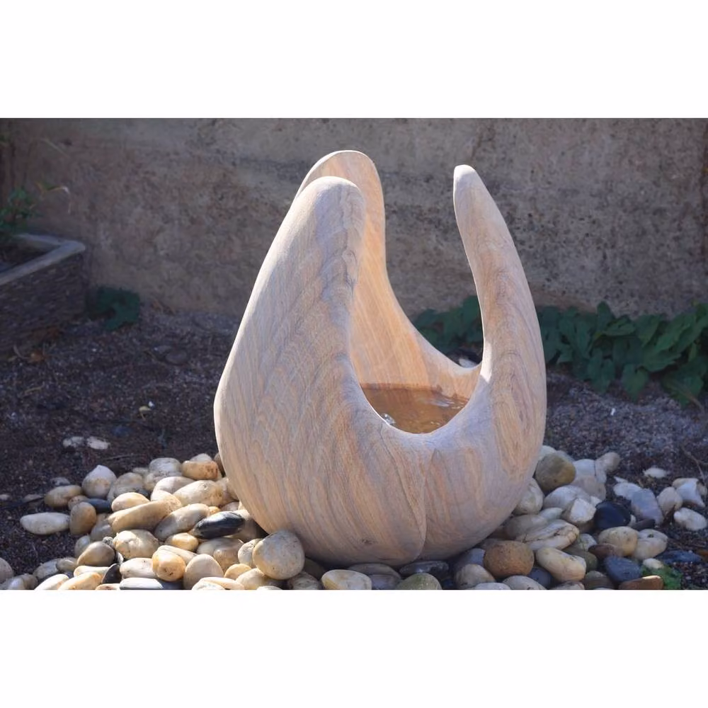 Buttercup Farm Rainbow Sandstone Babbling Lily Water Feature with Pump and Light, Multicolour, W/D/H: 42.0 x 40.0 x 36.0 cm – 2