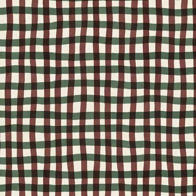 House of Hackney Artist's Check Wallpaper in Carnelian Red and Multicolour