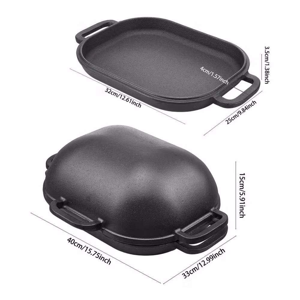 Kelvenix 2-in-1 Cast Iron Bread Pot and Loaf Pan with Lid, Black – 2