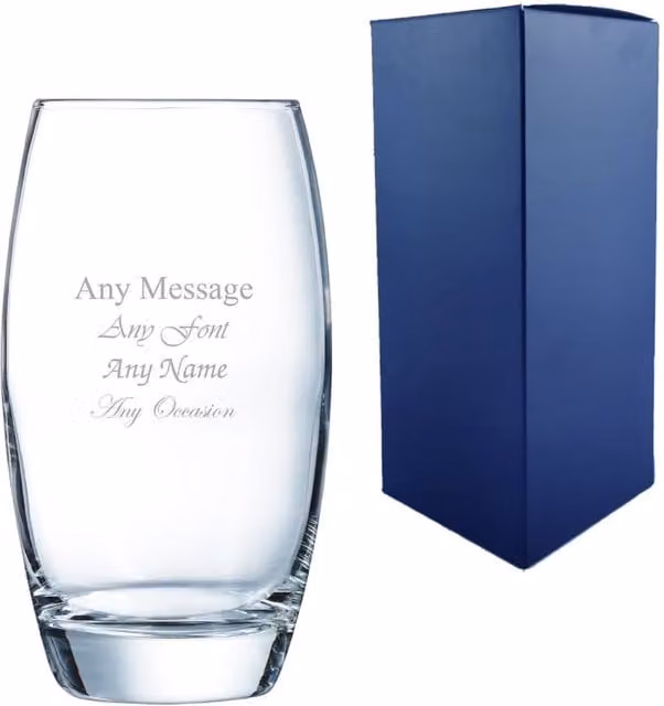 Uniqueful Personalised Engraved Salto Hiball Tumbler Glass, Clear, 500ml