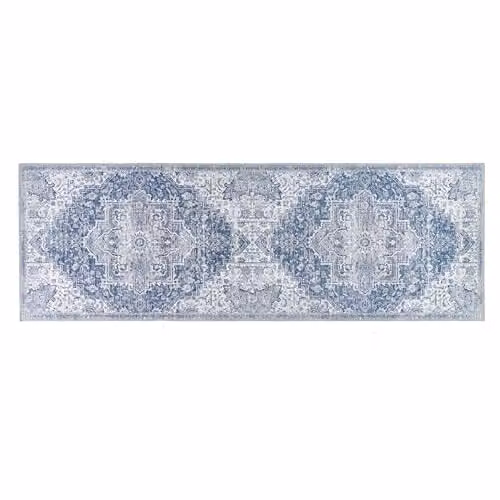 Phoenox Textiles Limited Origins Garda Washable Rug, Blue, W: 67 cm, L: 200 cm – 1