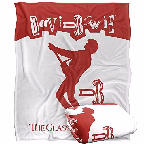 LOGOVISION David Bowie Glass Spider Tour Ticket Super Soft Microfibre Throw Blanket, White, W: 152 cm, D: 127 cm