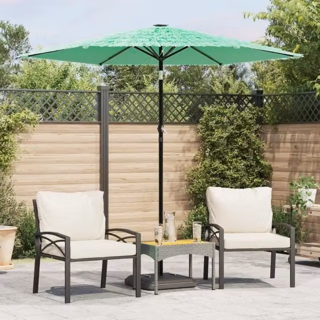 Berkfield Home Green Garden Parasol with Steel Pole, W/D/H: 223 x 223 x 213 cm – 1
