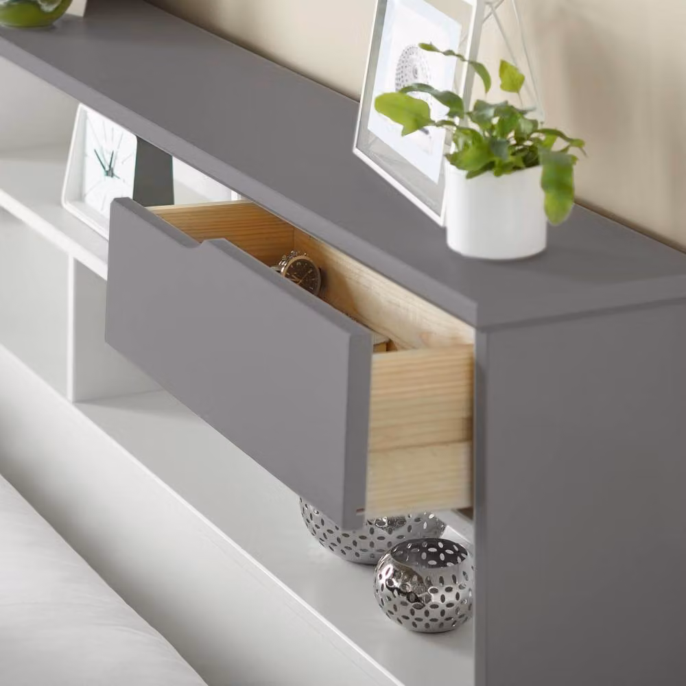 Bedmaster Fabio Grey Solid Wood Storage Bed with 2 Drawers, W/D/H: 180 x 200 x 105.6 cm – 4