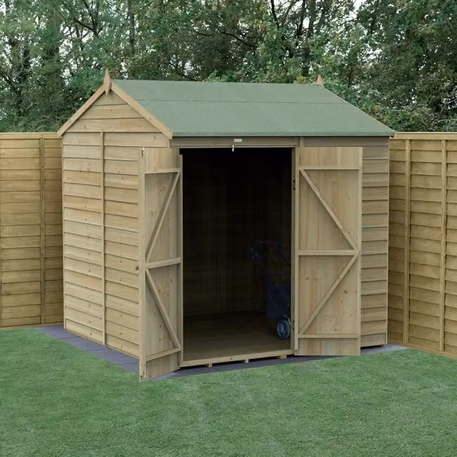4LIFE Reverse Apex Wood Garden Shed in Brown