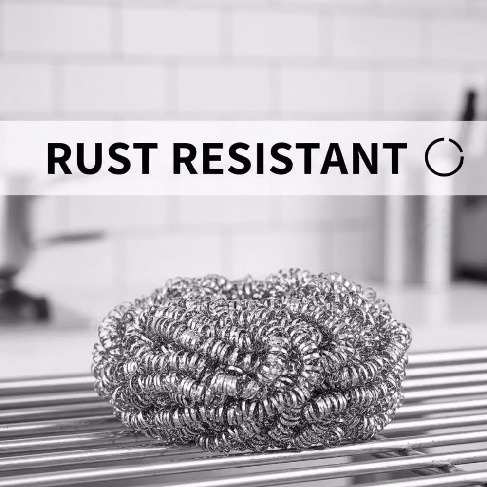 Bedsland DL 6-Pack 18g Stainless Steel Scourers in Silver – 2