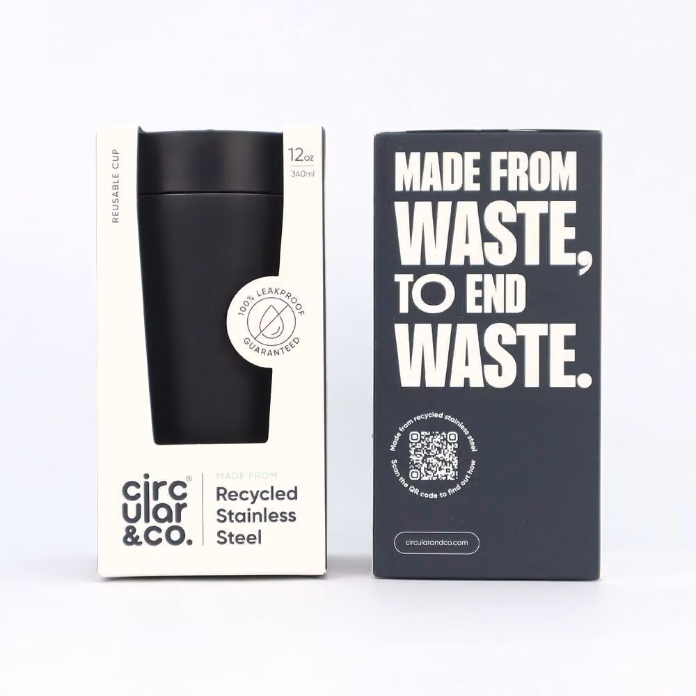 Circular & Co Insulated Stainless Steel Travel Mug in Black, 8oz/227ml – 2
