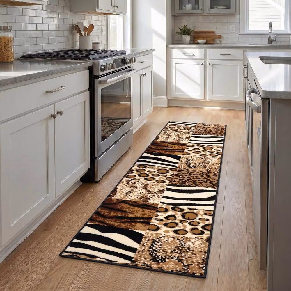 Bravich LTD Animal Print Safari Hallway Runner Rug, Multicolour, W: 60 cm, L: 300 cm – 2