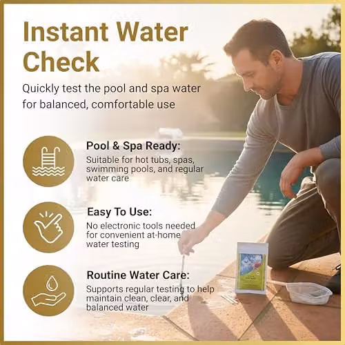 SHATCHI 3 in 1 Hot Tub and Pool Water Testing Kit with 50 Test Strips for Chlorine, pH and Alkalinity – 3