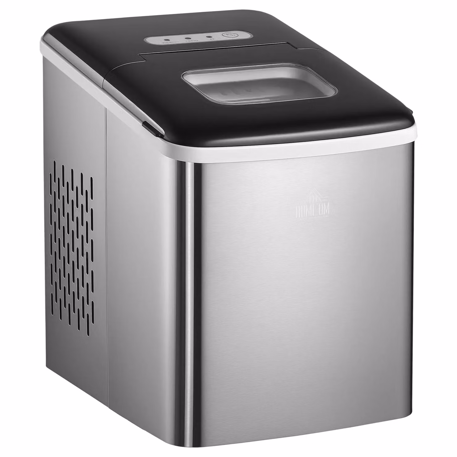 HOMCOM Portable Countertop Ice Maker Machine in Silver Stainless Steel – 3