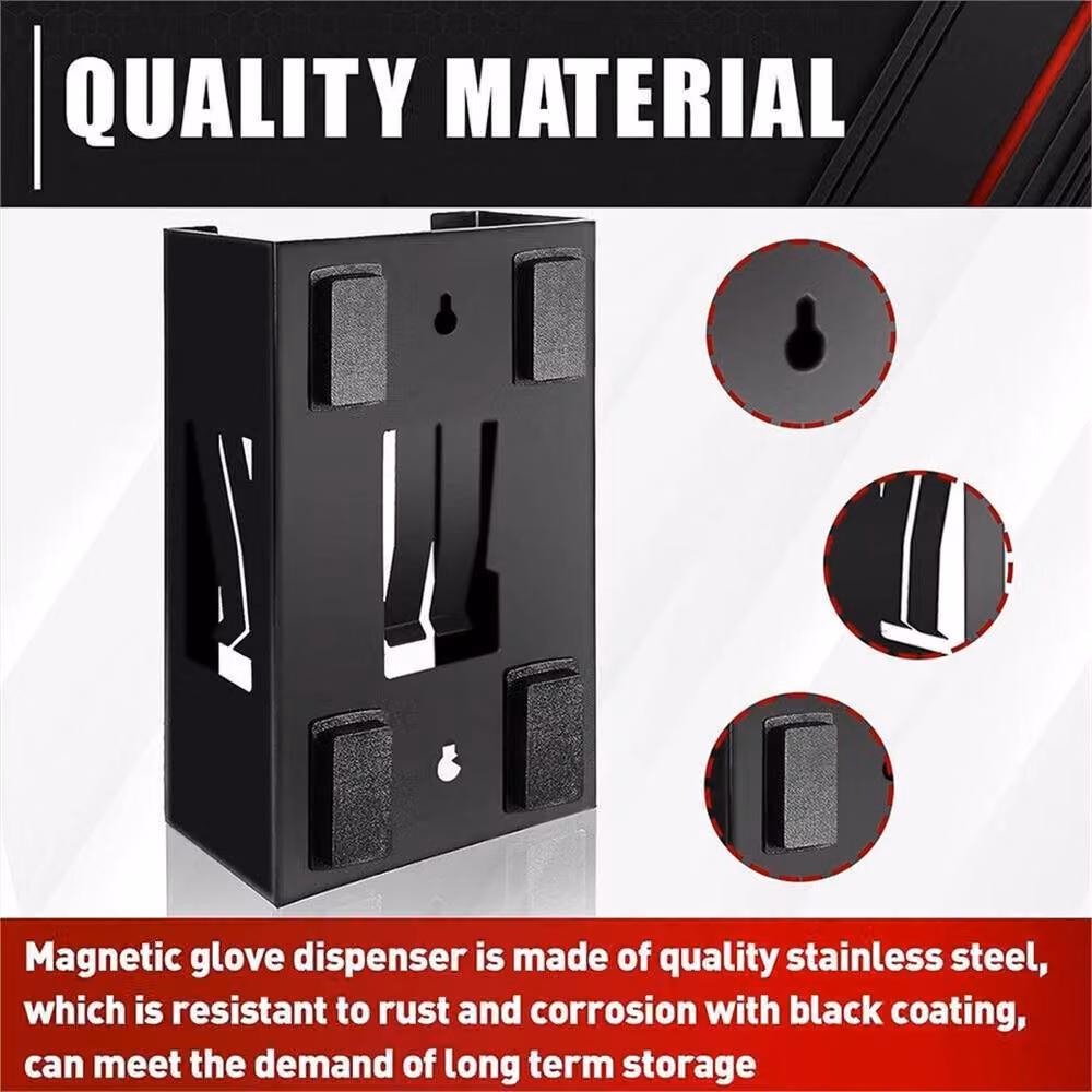 Nordara Magnetic Disposable Glove Box Holder in Black, Large – 3
