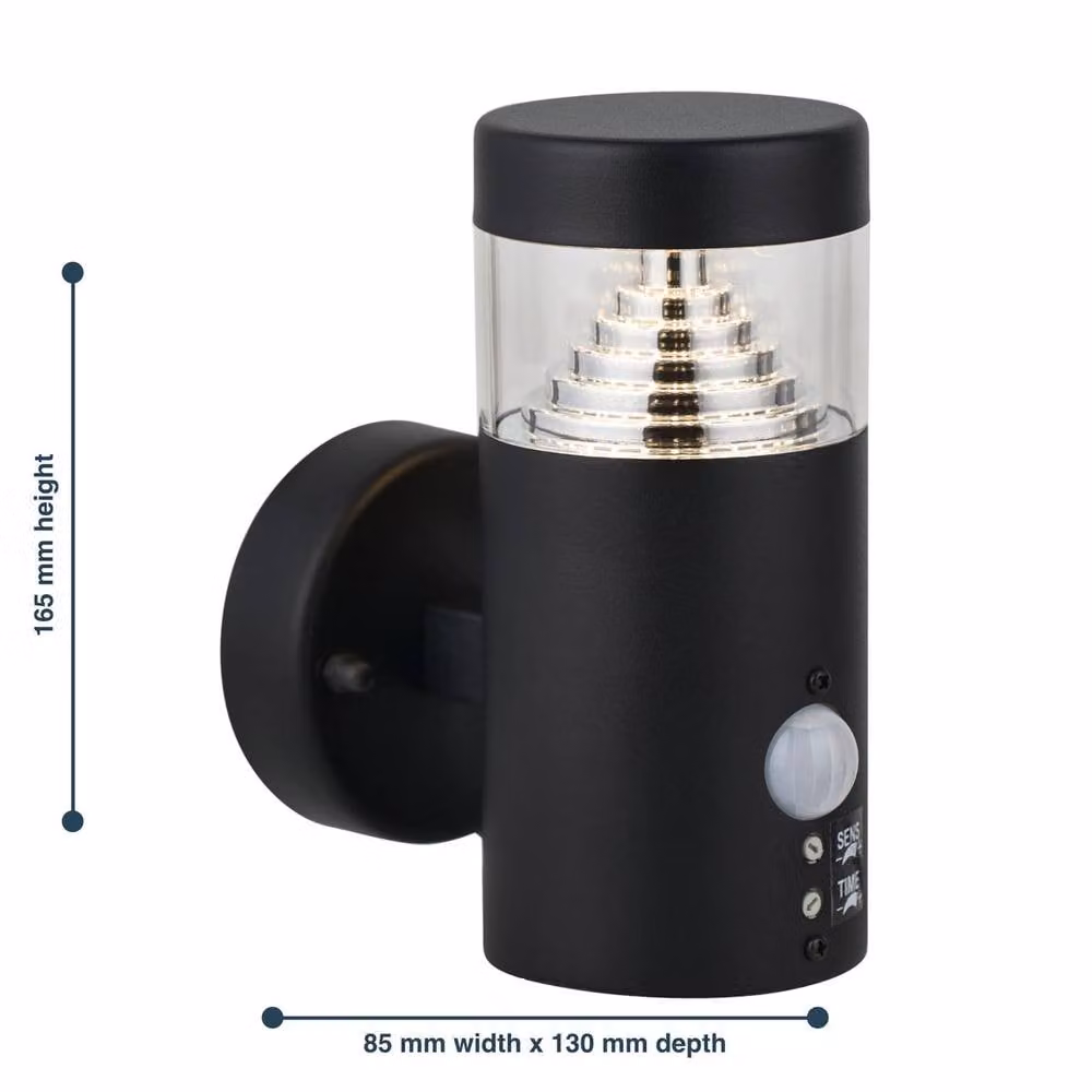 First Choice Lighting Pyramid Black LED Outdoor Motion Sensor Wall Light – 3