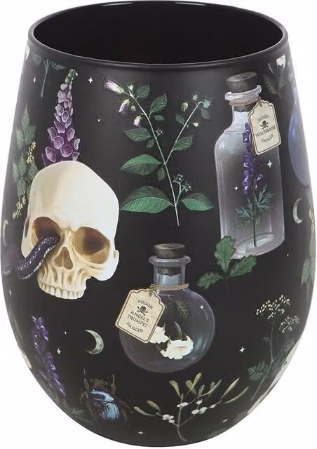 Something Different Venom and Vines Multicolour Floral Stemless Glass Tumbler, 500ml – 1