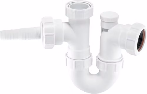 McAlpine Anti Syphon Sink Trap with Horizontal Nozzle, White