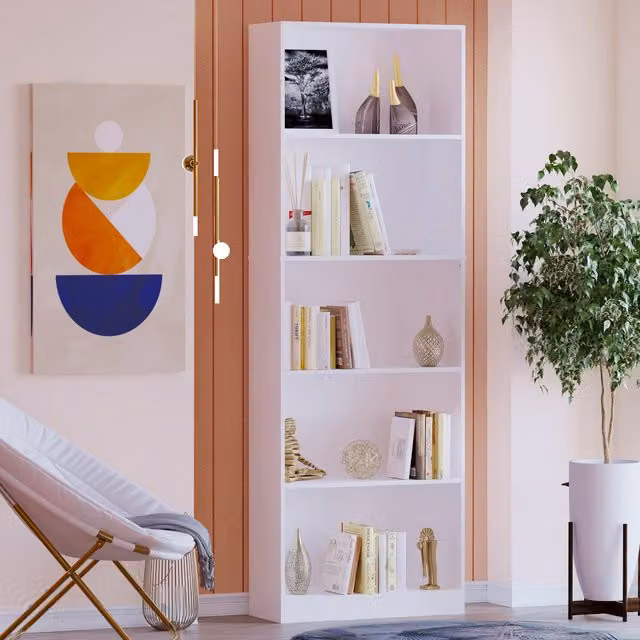 Vida Designs Cambridge Modern Black Bookcase with Back Panel