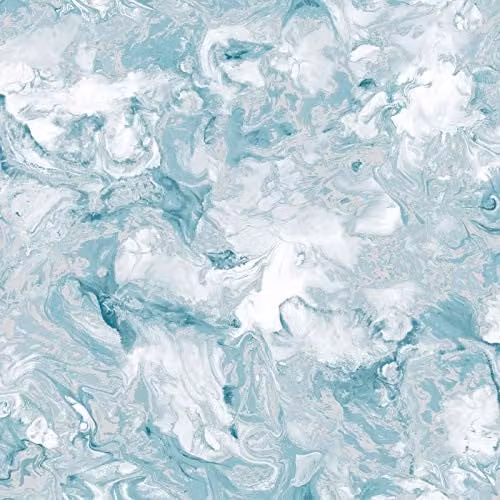 Muriva Elixir Abstract Liquid Marble Wallpaper in Petrol Blue, Turquoise and Silver