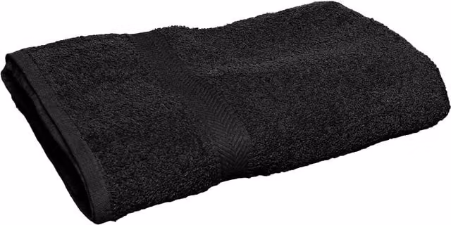 Towel City Luxury Range Black Cotton Guest Towel with Border and Hanging Loop, 550 GSM, W/D/H: 30 x 30 x 1 cm – 1