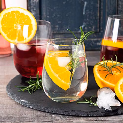 LAV Gaia Stemless Red Wine Glasses, Transparent, 475ml, Pack of 6 – 2