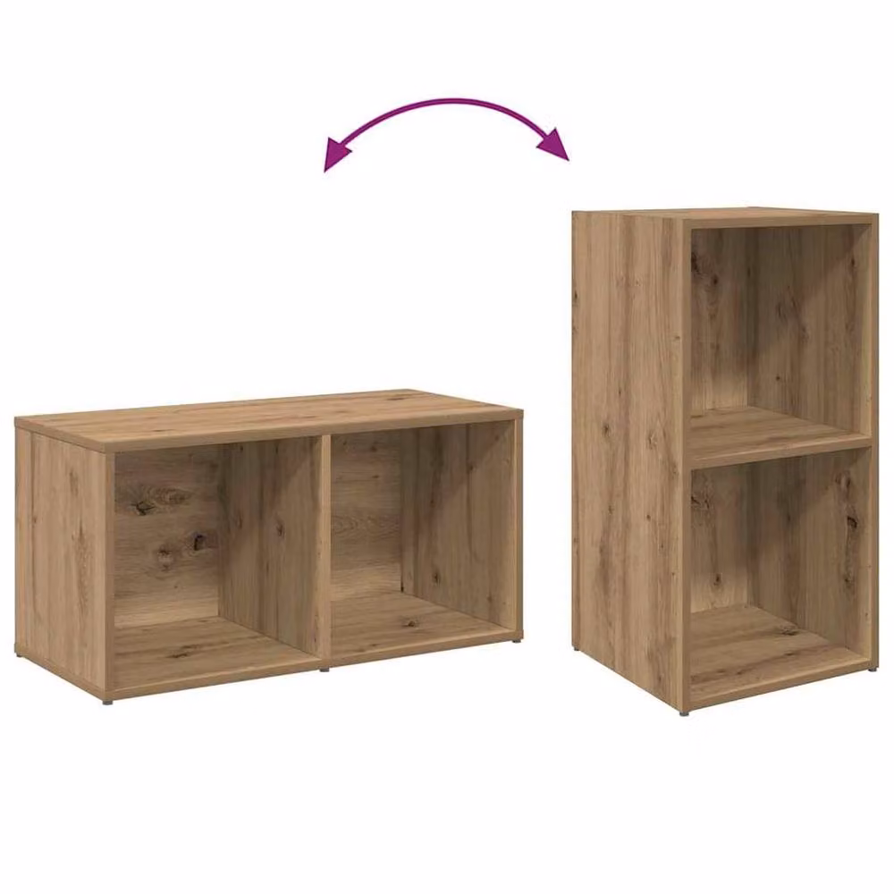Berkfield Home 2-Piece Artisan Oak Cube Shelving Unit in Brown – 3