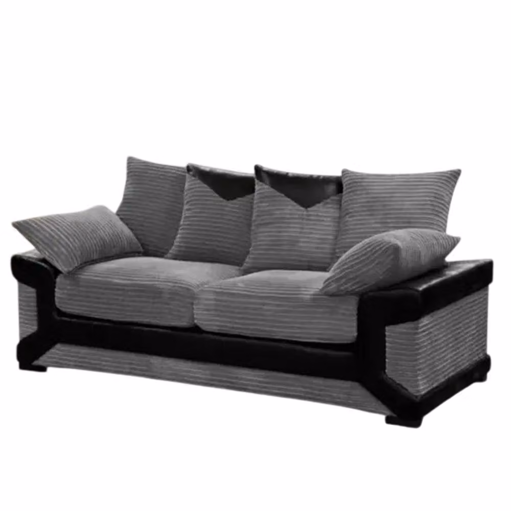 Snug Furniture Birmingham Ltd Dino Jumbo Cord 3+2 Sofa Set in Black and Grey – 2