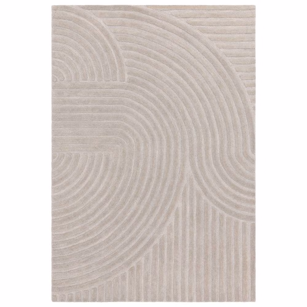 The Rug Shop UK Silver Handmade Wool Modern Geometric Area Rug W: 200 cm, D: 290 cm – 3