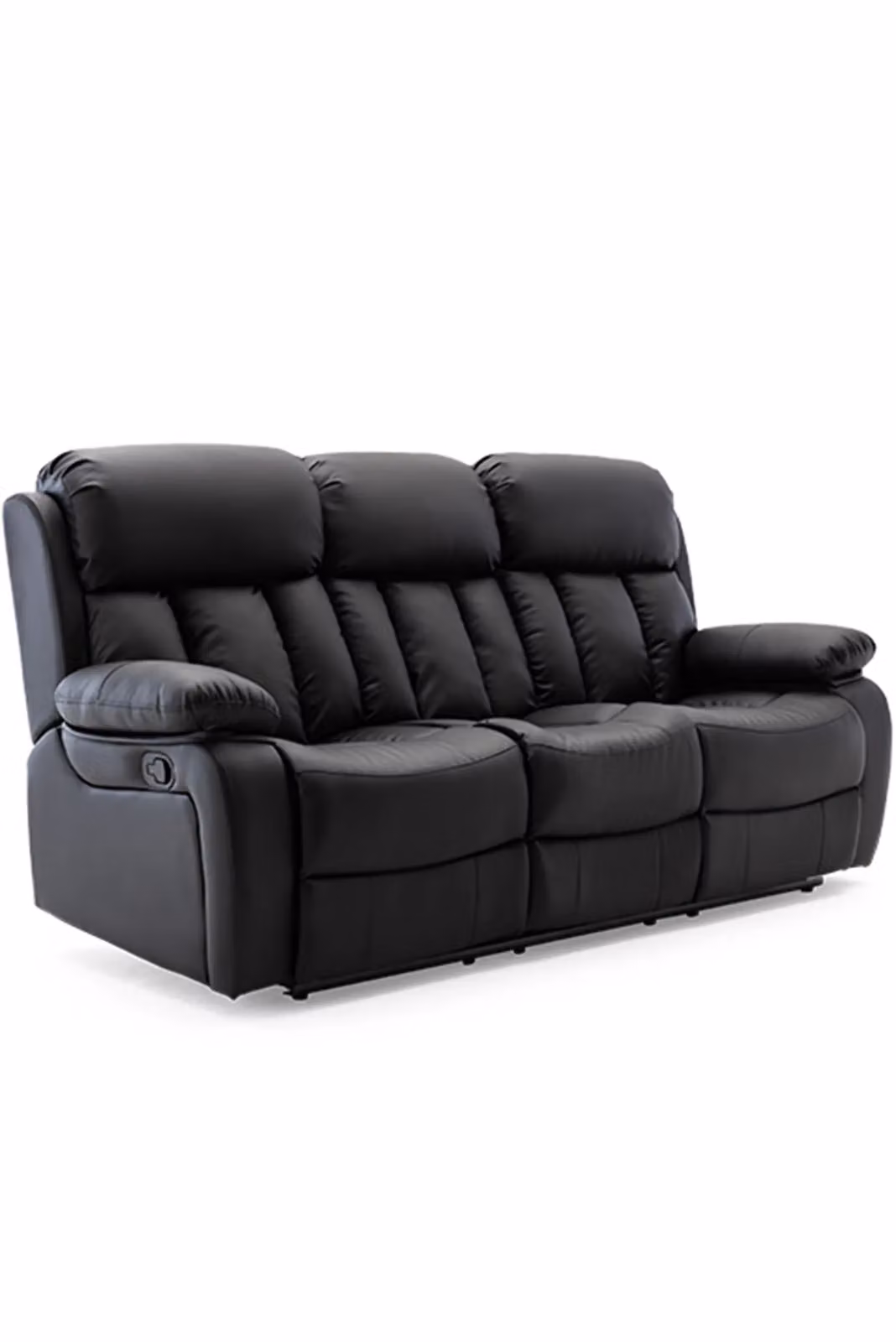 More4Homes Chester 1+3 Seater Manual Recliner Sofa Set in Black Bonded Leather – 2