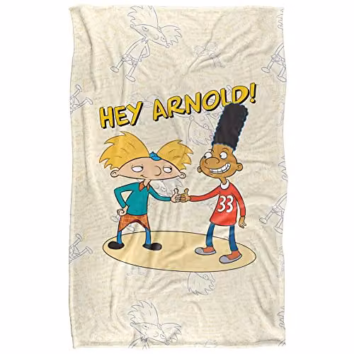 Nickelodeon Hey Arnold Arnold & Gerald Silky Touch Super Soft Fleece Throw Blanket, Multicolour, W/D/H: 91 x 147 cm – 1