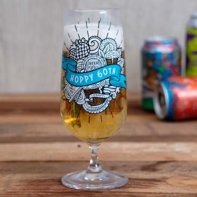 Boxer Gifts Men's 60th Birthday Craft Beer Glass in Transparent – 1