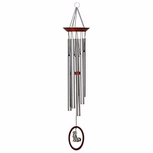 Woodstock Chimes Dog Wind Chime in Silver and Multicolour, Height: 60.96 cm