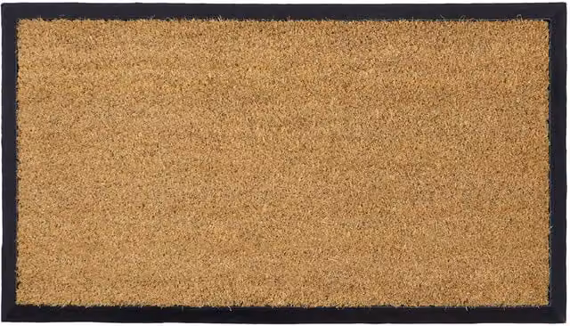 JVL Plain Granite Design Tufted Coir Doormat with Rubber Base, Brown, W: 40 cm, D: 70 cm – 1