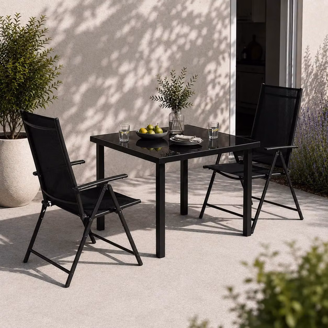 Samuel Alexander Multi Position Reclining Folding Garden Chair in Black – 2