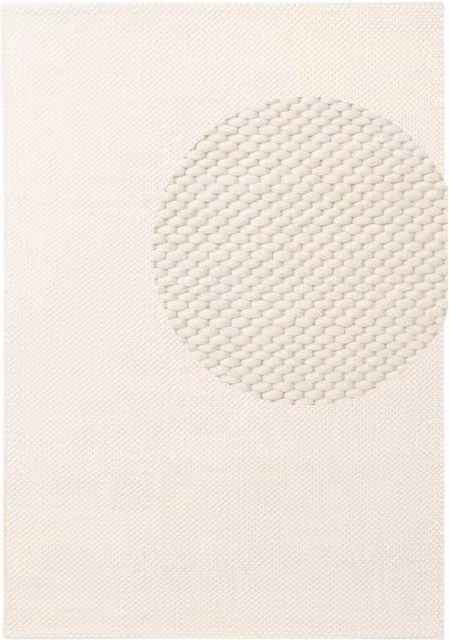 Hanse Home Modern Woven Round Wool Rug in Beige and Neutral