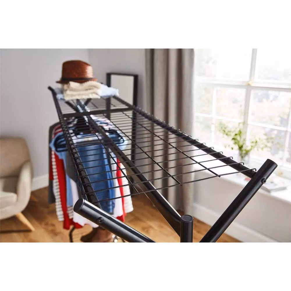 FLAVORA Heavy Duty Metal Clothes Rail in Matt Black – 2