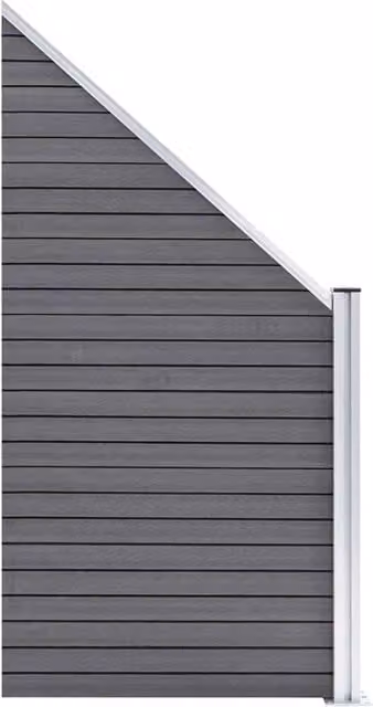 Berkfield Home WPC Fence Set in Grey, including 1 Square and 1 Slanted Panel, W: 273 cm, H: 186 cm