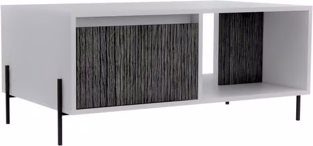 Core Products Dallas Coffee Table with Drawer in White and Grey Oak – 4
