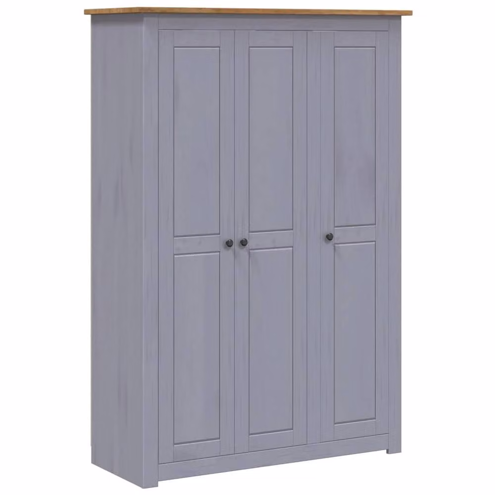 Berkfield Home Panama Range 3-Door Grey Pine Wardrobe W/D/H: 118 x 50 x 171.5 cm – 3